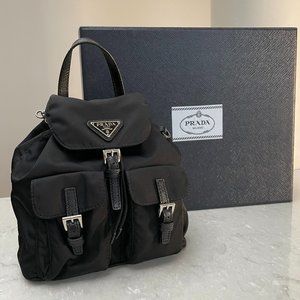 Prada vela mini crossbody backpack bag best sale